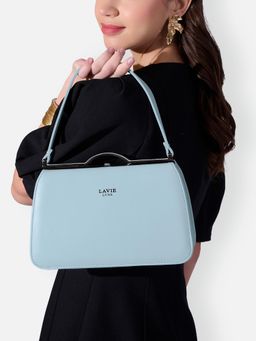 Lavie Luxe - Women Book Satchel Bag With Detachable Strap - Blue Aura (M)