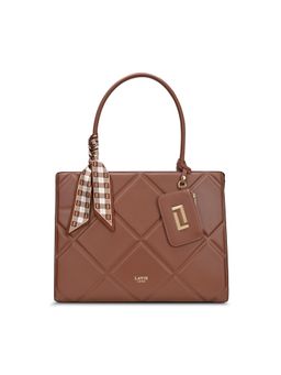 Lavie Luxe - Women Quare26 Satchel Bag With Detachable Strap - D Tan (XL)