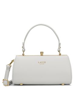 Lavie Luxe - Women Marie Frame Satchel Bag With Detachable Strap - Off White (S)