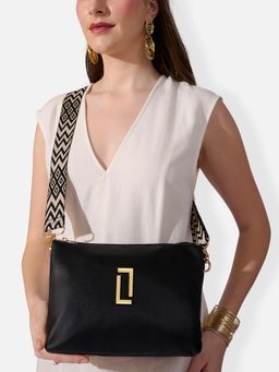 Lavie Luxe - Women Milan26 5-Compartment Sling Bag With Detachable Strap - Black (L)