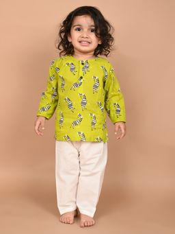 Lil Pitaara - Green Pure Cotton Unisex Pyjama (Set of 2)