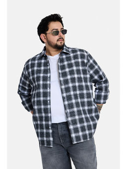Snitch - Grey Checks Polyester Blend Regular Fit Shirt
