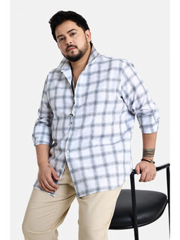 Snitch - White Checks Polyester Blend Regular Fit Shirt