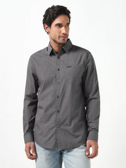 Guess - Grey Printed Polyester Regular Fit Shirt