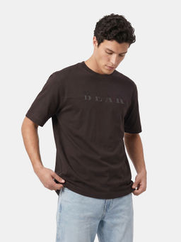 The Bear House - Grey Solid Cotton Oversized Fit T-Shirt