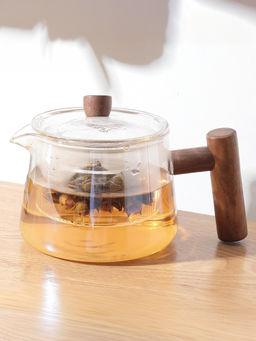 Ekhasa - Glass Tea Kettle with Strainer For Gas Stove (Transparent, 520Ml)