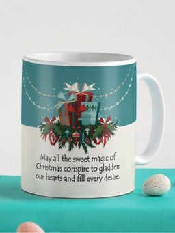 Indigifts - Ceramic Coffee Mug - Blue White, 330ml