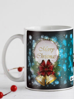 Indigifts - Christmas Decoration Merry Christmas Printed Blue Coffee Mug 330ml
