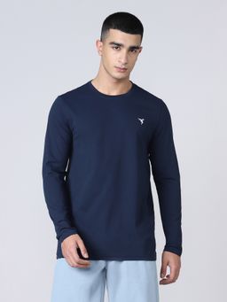 Technosport - Navy Blue Solid T-Shirt