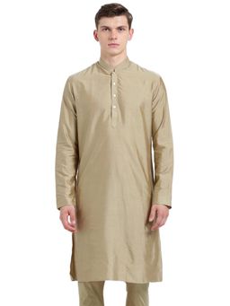 KISAH - Mens Beige Cotton Blend Kurta