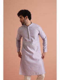 KISAH - Mens Lavender Printed Design Kurta