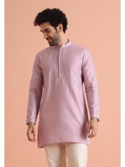 KISAH - Mens Slim Fit Pink Solid Kurta
