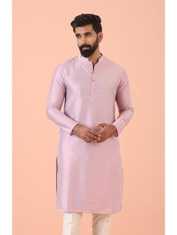 KISAH - Mens Pink Blended Solid Kurta
