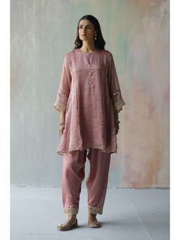 Begum Pret - Noor Plum Kurta (Set of 2)