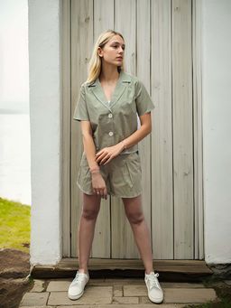 AAREIN - Olive Short Sleeves Casual Co-Ord Set
