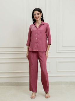 AAREIN - Pink Three-Quarter Sleeves Party Co-Ord Set