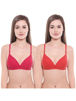 Bodycare - Pack Of 2 Lightly Padded T-Shirt Bra - Multi-color