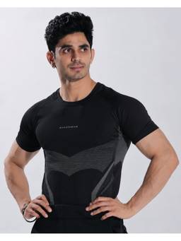 Musclemind - Black Superhero Compression T-Shirt