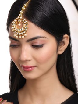 VIRAASI - Gold Plated Kundan Studded Pearl Ethnic Mangtikka