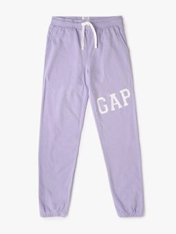 GAP - Lavender Girl's Logo Print Relaxed Fit Mid-Rise Joggers