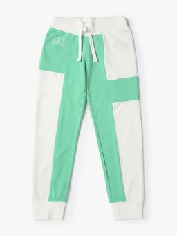GAP - Green Girl's Relaxed Fit Colour-Block Mid-Rise Joggers