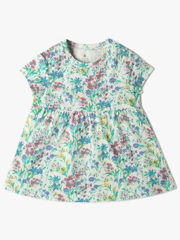 GAP - Multi-Colour Girl's Floral Round Neck Peplum Top
