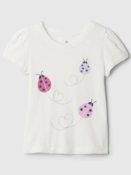 GAP - White Girl's Printed Round Neck Top