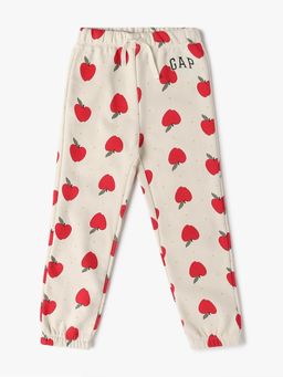 GAP - Off White Girl's Printed Relaxed Fit Off Joggers