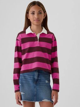GAP - Pink Girl's Striped Polo T-Shirt