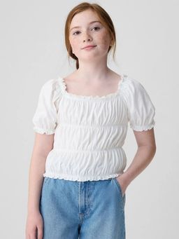 GAP - White Girl's Relaxed Fit Square Neck Top