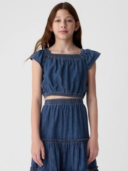 GAP - Blue Girl's Square Neck Crop Top