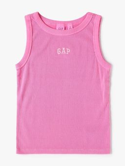 GAP - Pink Girl's Logo Round Neck Tank Top