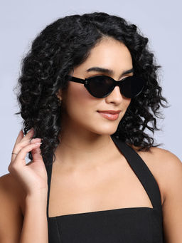 Twenty Dresses by Nykaa Fashion - Black Casual Solid Cat-Eye Sunglasses