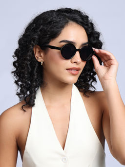 Twenty Dresses by Nykaa Fashion - Black Retro Round Frame Sunglasses