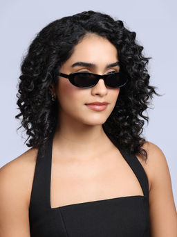 Twenty Dresses by Nykaa Fashion - Black Chic Thick Rim Oval Sunglasses