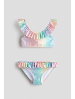 H&M - Girls Orange Flounce-Trimmed Bikini Top and Bottom