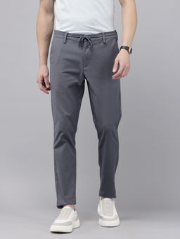 GENIPS - Mens Blue Striped Cotton Trouser