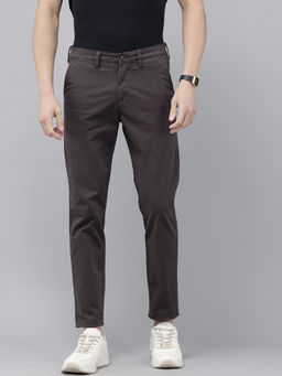 GENIPS - Mens Charcoal Cotton Caribbean Slim Fit Trouser