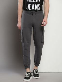 Calvin Klein - Grey Regular-Fit Solid Mid Rise Cargo