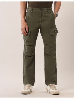 U.S. Polo Assn. Denim Co. - Green Mid Rise Straight Fit Twill Cargo