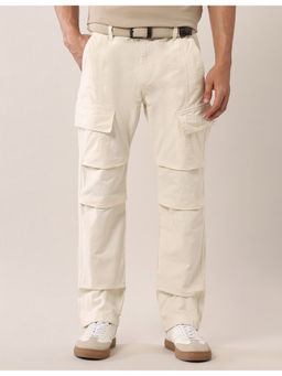 U.S. Polo Assn. Denim Co. - Off White Mid Rise Straight Fit Twill Cargo