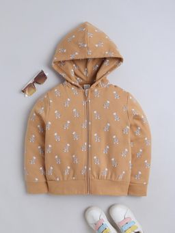 Baby Nation - Yellow Printed Cotton Regular Hoodie
