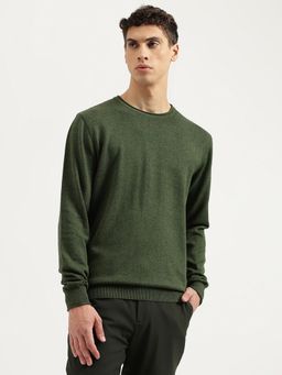 United Colors of Benetton - Men Regular Fit Round Neck Solid/Plain Green T-Shirt