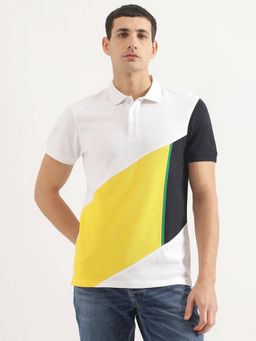 United Colors of Benetton - Men Regular Fit Collar Neck Colorblock Multi-Color Polo T-Shirt