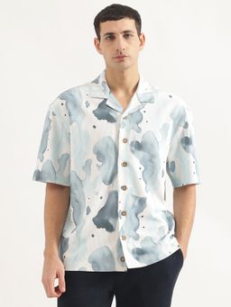 United Colors of Benetton - Men Oversized Fit Collar Neck Printed Multi-Color Shirt