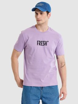 Snitch - Lavender Graphic Print Slim Fit T-Shirt