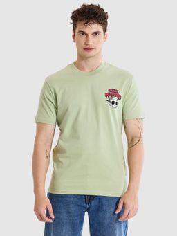 Snitch - Light Green Graphic Print Slim Fit T-Shirt