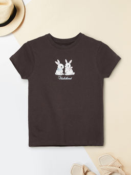 max - Girls Bunny Printed T-Shirt
