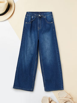 max - Girls Solid Wide Leg Jeans
