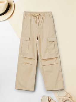 max - Girls Beige Relaxed Fit Cargo